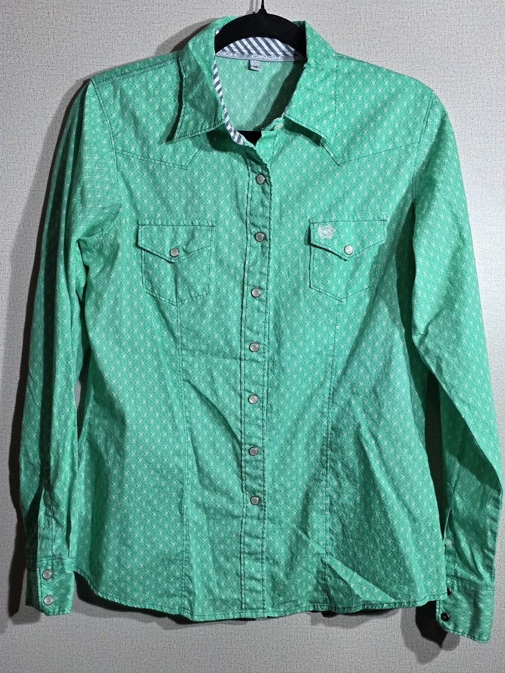 Cinch Green Printed Snap-Front Western Shirt